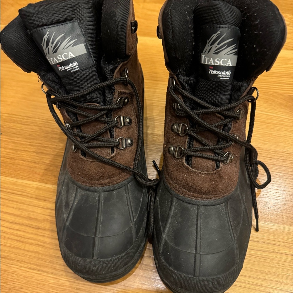 Itasca Thinsulate Men's Black and Brown Boots Size 8